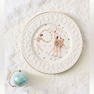 Anthropologie New York City Ballet Stoneware Dessert Plate Candy Canes